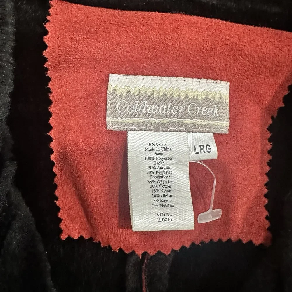 Coldwater‎ Creek Red Jacket Faux Suede - Large NEW